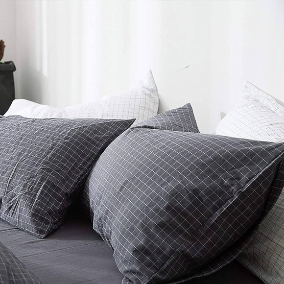 3 Pcs Striped | Grid Cotton Duvet Cover - Picture 7 of 8